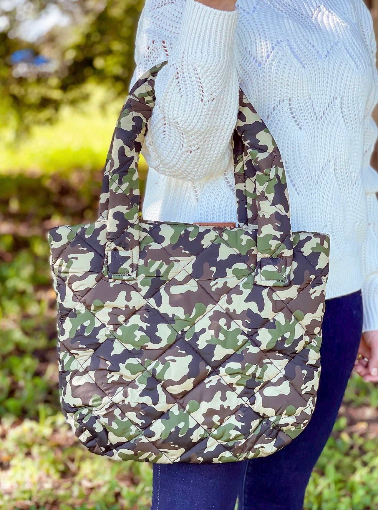 Camo Puffer Tote