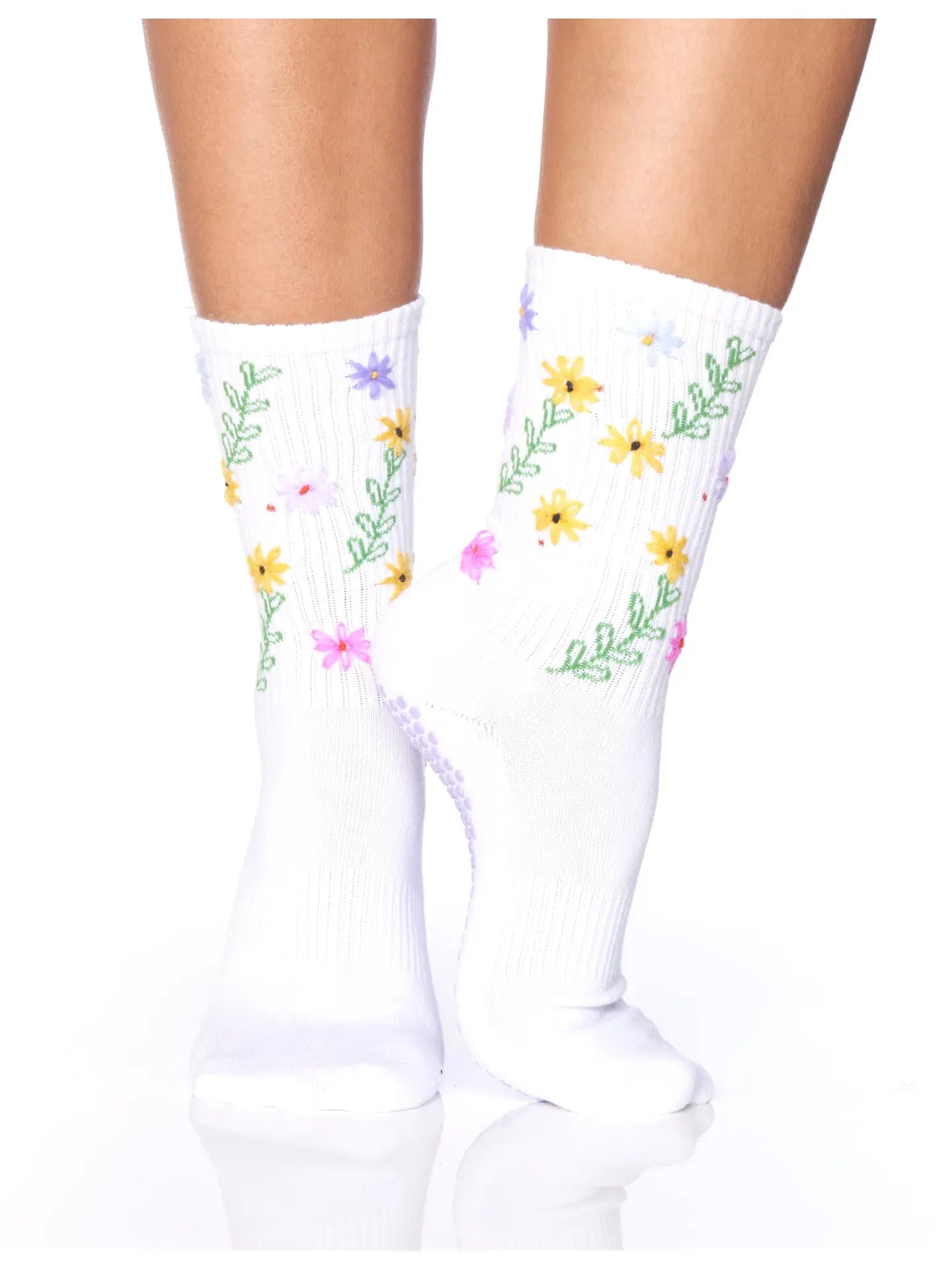 Limited Edition Tall Tube Grip Sock Daisy Multi Color