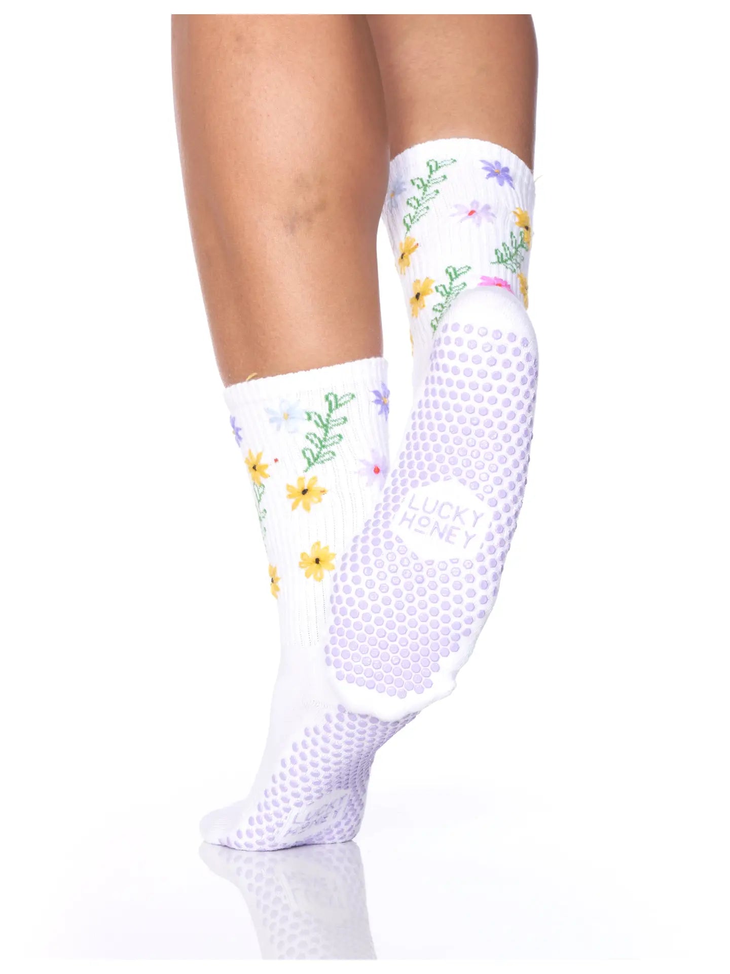 Limited Edition Tall Tube Grip Sock Daisy Multi Color