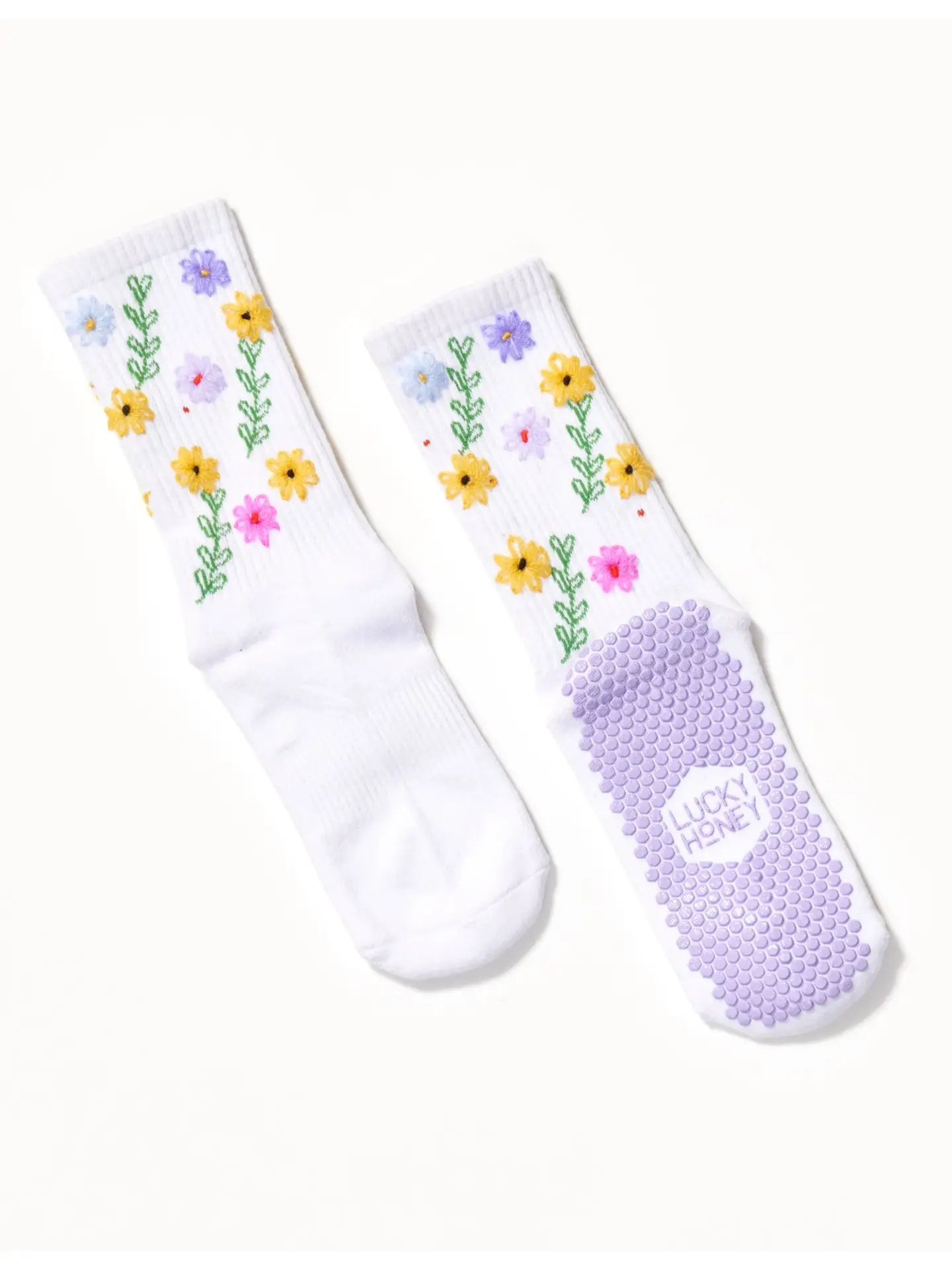 Limited Edition Tall Tube Grip Sock Daisy Multi Color