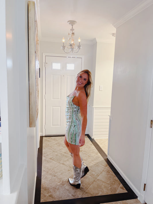 Aquamarine Sequin Dress