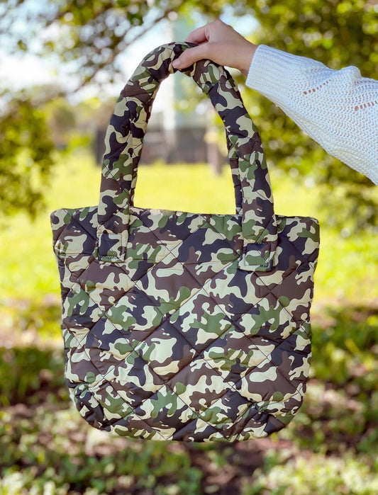 Camo Puffer Tote