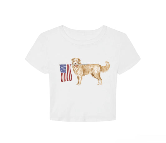Red, White & Golden Baby Tee