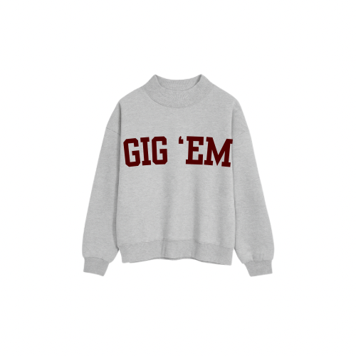 Gig ‘Em Mockneck Sweatshirt (PREORDER)