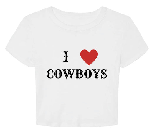 I Love Cowboys Baby Tee