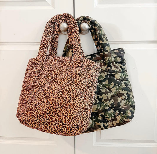 Leopard Puffer Tote